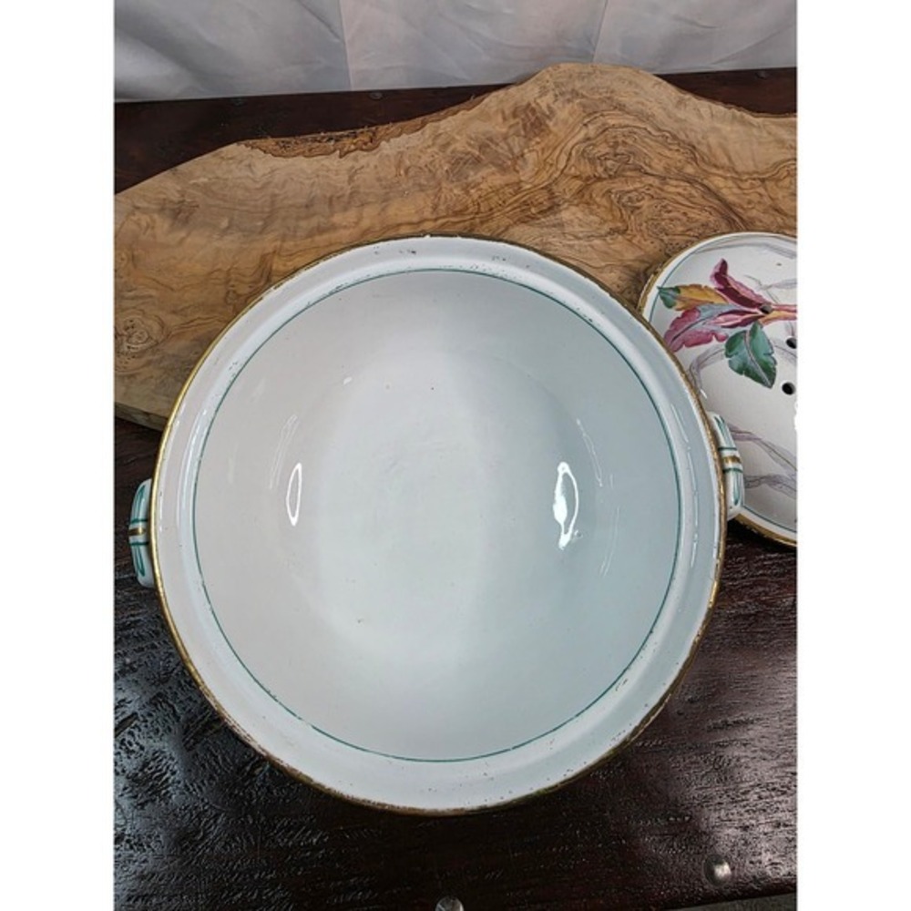 1877 Minton Antique bowl with a lid, potpourri bowl, watercress strainer - Picture 13 of 17